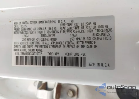 2025 Mazda Cx-50 2.5 S Premium Package z USA, uszkodzony, nr VIN 7MMVABDM7SN370072